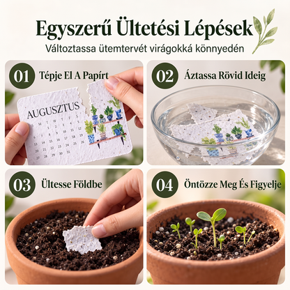 🌱 Környezetbarát, elültethető „Időtlen” Magpapír Naptár 2027