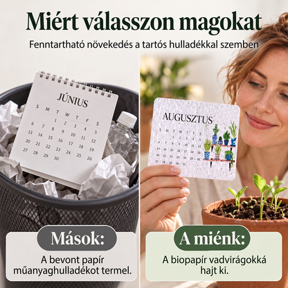 🌱 Környezetbarát, elültethető „Időtlen” Magpapír Naptár 2027