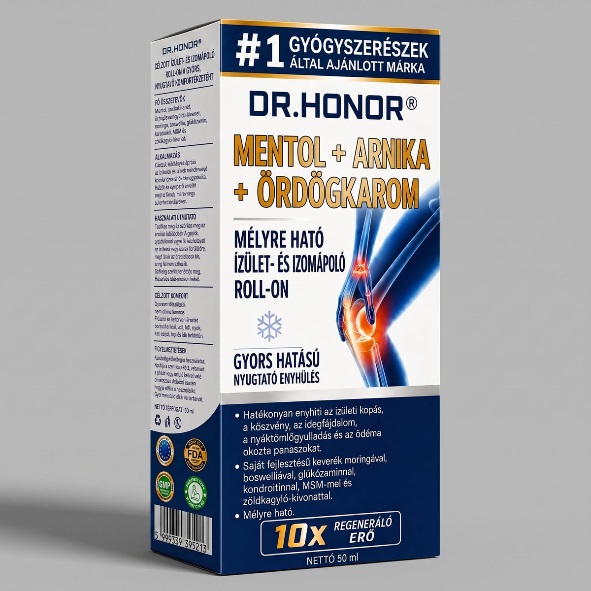 DR.HONOR® KOMPLEX ÍZÜLETI ÁPOLÁS Mélyreható regeneráló roll-on ízületekre és izmokra 🦴