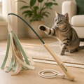 Cevrila® Interactive Feather & Ribbon Cat Teaser Wand