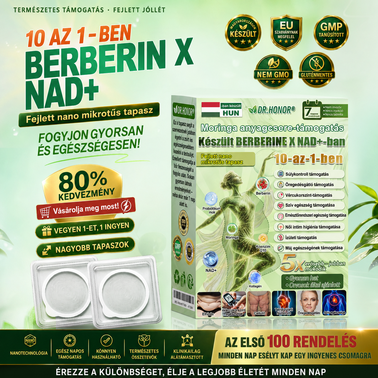 🔥 DR.HONOR® 10 az 1-ben nano-mikrotűs tapasz – Most 70% kedvezménnyel!