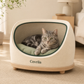 Cevrila® Cozy Semi-Enclosed Cat Bed with Removable Cushion