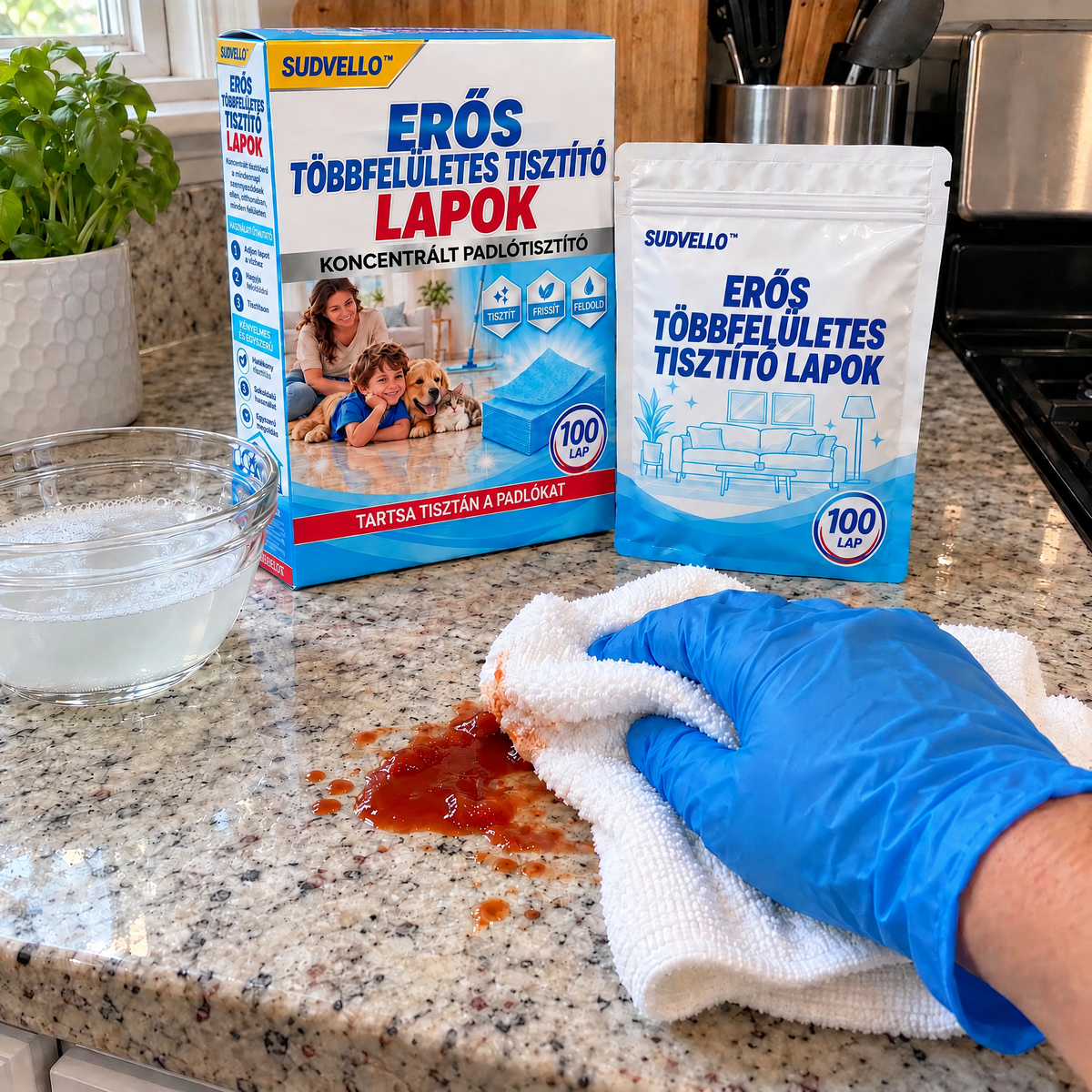 🔥 SUDVELLO™ Erőteljes Tisztítólapok Többféle Felületre — Makacs Foltok, Erős Szennyeződések és Háziállatok Vizeletszaga Ellen